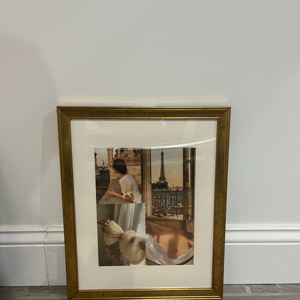 Gold Framed Paris Collage Art